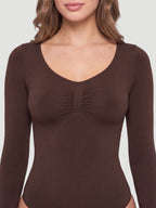 Long Sleeve Sculpt Thong Shapewear Bodysuit