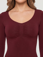 Long Sleeve Sculpt Thong Shapewear Bodysuit
