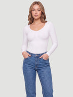 Long Sleeve Sculpt Thong Shapewear Bodysuit