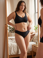 Mid Waist Seamless Bonded Bikini Underwear