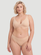 Mid Waist Seamless Bonded Thong Underwear