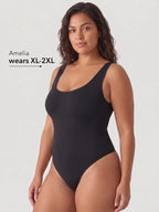 Scoop Neck Bodysuit Shaping Thong